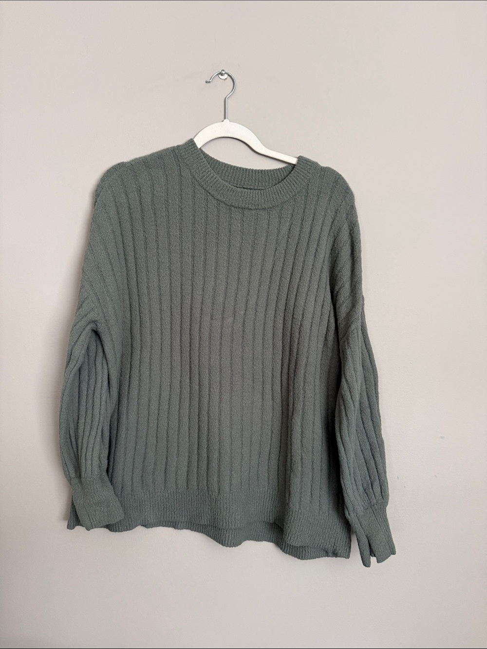 Aerie oversized Classic Ribbed Crewneck Sweater - Sage Green